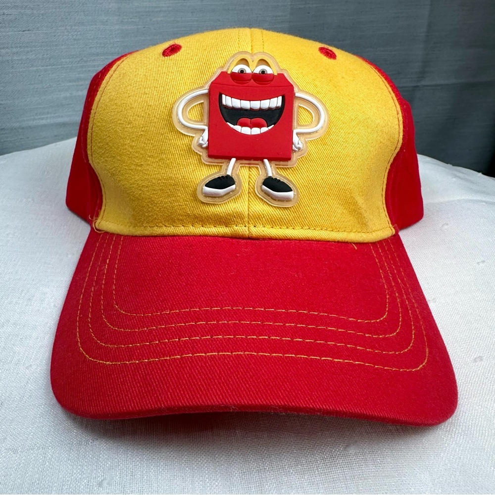McDonald’s RARE Crew Employee Hat Yellow Red Character Happy Meal Baseball Hat